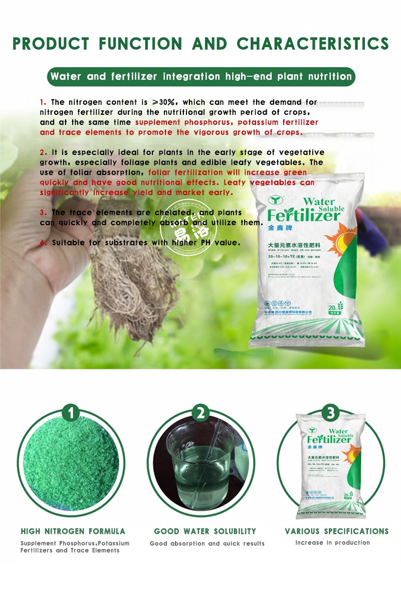 NPK Water Soluble Organic Fertilizer （High Nitrogen)